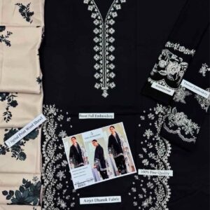 High end unstitched dhanak 3 piece suit for ladies