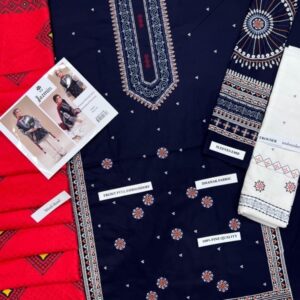 Affordable luxury winter unstitched suit at Kameez Shop