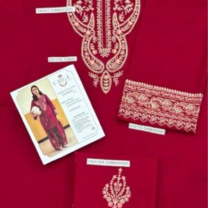 Beautiful unstitched design of Batik 315 pure dhanak 2 piece embroidered winter suit for women