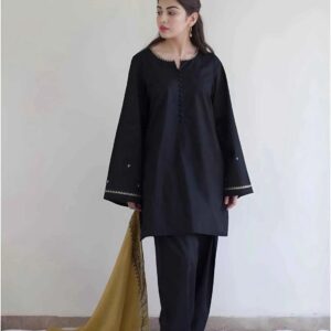 Beautiful embroidered dhanak dress for women by Kameez Shop