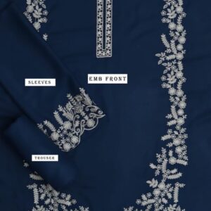 340 close up embroidery details unstitched dress by Kameez Shop