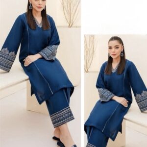 Latest winter collection featuring Batik 343 pure dhanak 2 piece embroidered winter suit for women