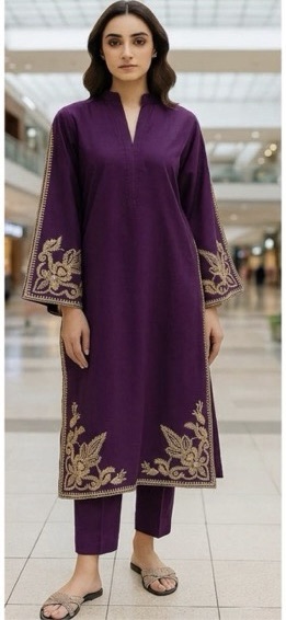 Pakistani winter fashion dress Batik 350 pure dhanak 2 piece embroidered winter suit for women