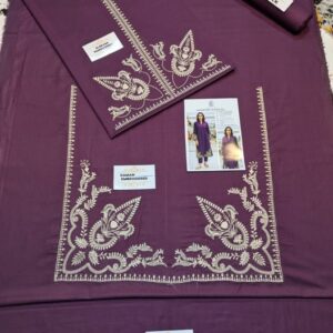 350 premium embroidered trousers matching with unstitched dress by Kameez Shop