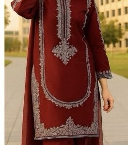 Beautiful unstitched design of Batik 354 pure dhanak 2 piece embroidered winter suit for women