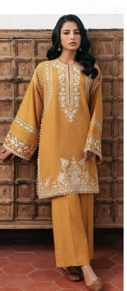 356 close view of winter suit unstitched dress by Kameez Shop