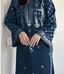 Beautiful unstitched design of Batik 354 pure dhanak 2 piece embroidered winter suit for women
