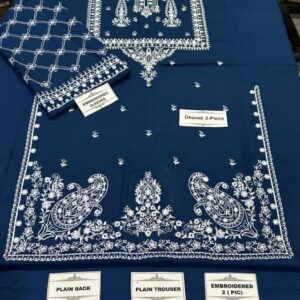 Beautiful unstitched design of Batik 354 pure dhanak 2 piece embroidered winter suit for women