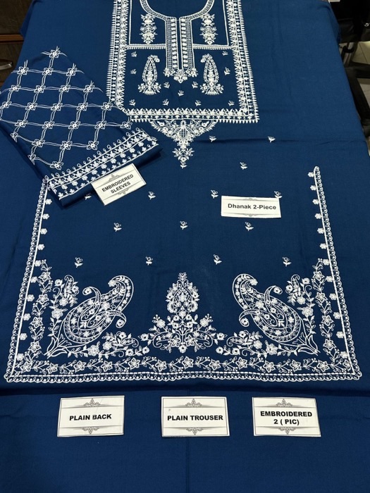 Beautiful unstitched design of Batik 354 pure dhanak 2 piece embroidered winter suit for women
