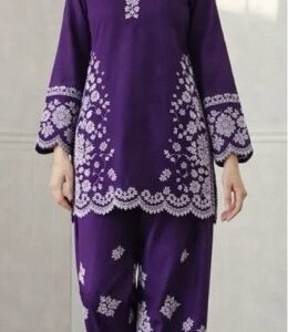 363 heavy daman and sleeves work unstitched dress by Kameez Shop