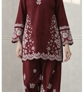 358 close up embroidery details unstitched dress by Kameez Shop