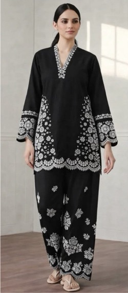 Stunning 2 piece ladies suit Batik 365 pure dhanak 2 piece embroidered winter suit for women