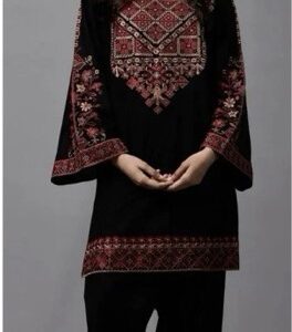 Premium quality Batik 361 pure dhanak 2 piece embroidered winter suit for women