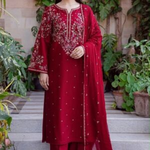 Soft and warm dhanak unstitched dress for women