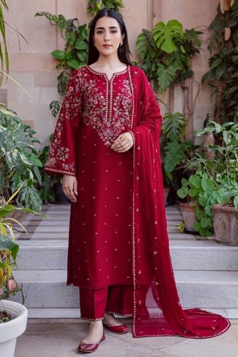 Soft and warm dhanak unstitched dress for women