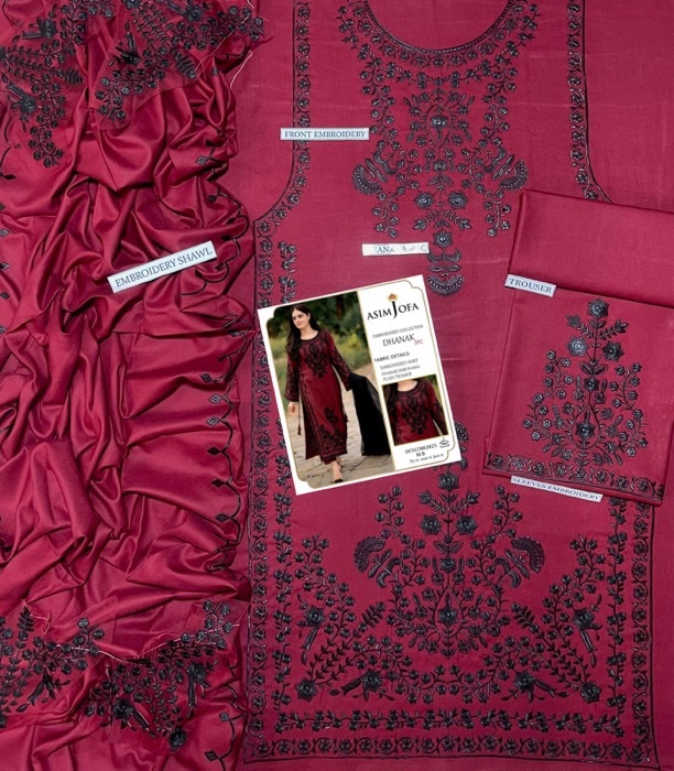 Authentic dhanak fabric unstitched suit for cold season