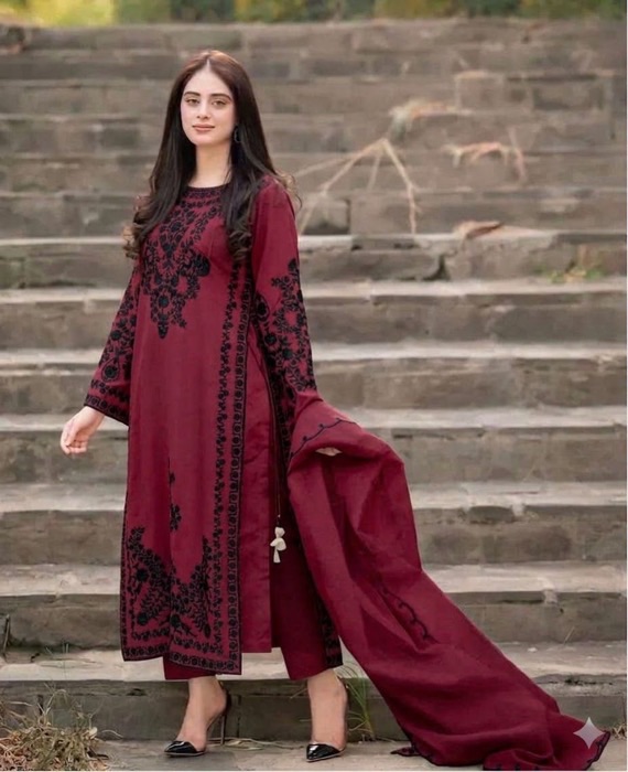 Kameez Shop elegant winter dress unstitched 3 piece