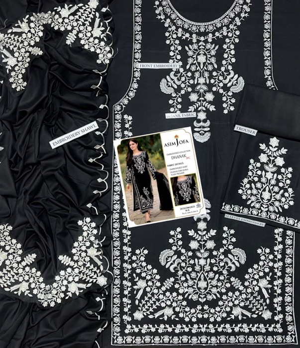 Cozy 3 piece unstitched winter wear for Pakistani ladies