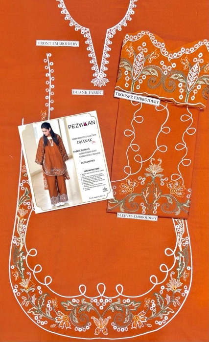 Exclusive Kameez Shop arrival Batik 358 pure dhanak 2 piece embroidered winter suit for women
