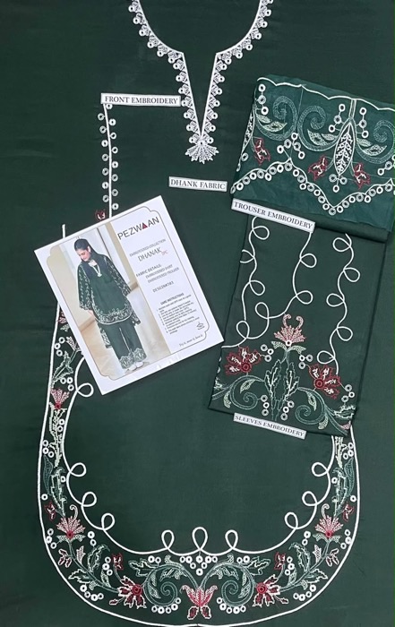 Exclusive Kameez Shop arrival Batik 358 pure dhanak 2 piece embroidered winter suit for women