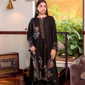 322 fine thread work on pure dhanak unstitched dress by Kameez Shop