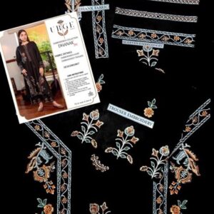 321 fine thread work on pure dhanak unstitched dress by Kameez Shop