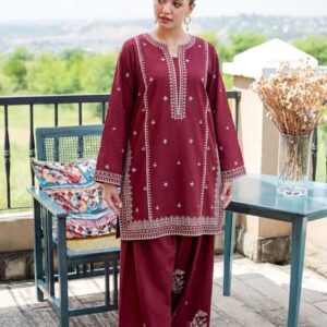 324 premium embroidered trousers matching with unstitched dress by Kameez Shop