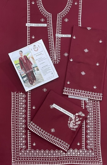 Pakistani winter fashion dress Batik 324 pure dhanak 2 piece embroidered winter suit for women
