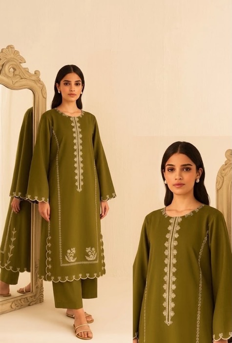 358 close up embroidery details unstitched dress by Kameez Shop