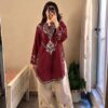 Beautiful unstitched design of Batik 313 pure dhanak 2 piece embroidered winter suit for women