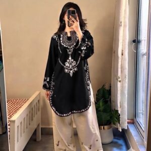 311 close view of winter suit unstitched dress by Kameez Shop
