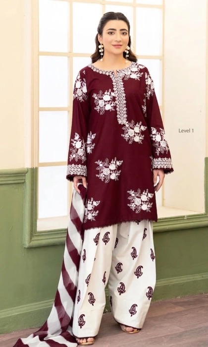 Warm and cozy ladies unstitched dress for winter