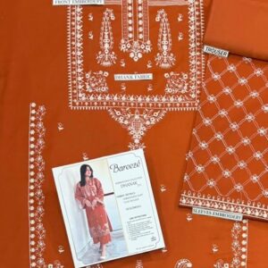 Full front look of Batik 306 pure dhanak 2 piece embroidered winter suit for women