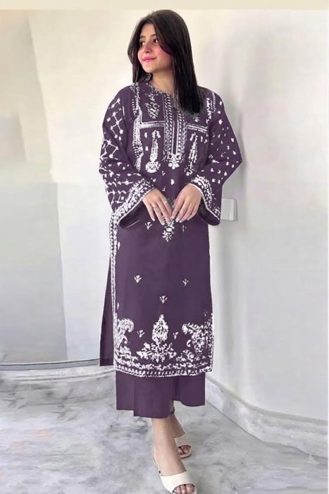 Exclusive Kameez Shop arrival Batik 310 pure dhanak 2 piece embroidered winter suit for women