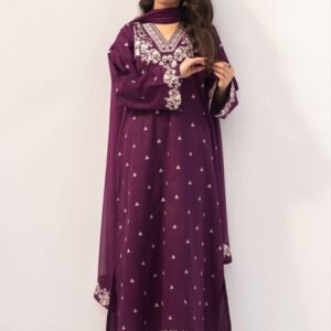 Classic unstitched 3 piece winter wear for Pakistani women