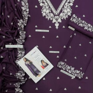 Ladies premium dhanak winter suit in vibrant colors