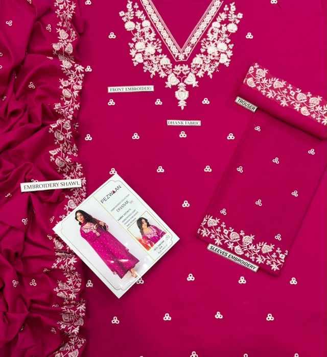 Cozy winter dhanak unstitched clothing for ladies