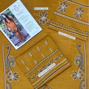 302 premium embroidered trousers matching with unstitched dress by Kameez Shop