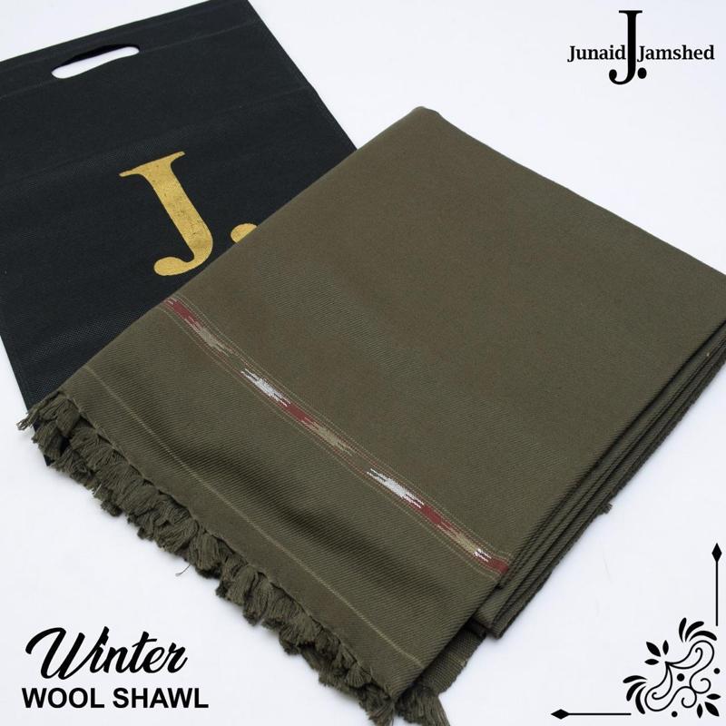 High quality J. wool shawl for winter season charcoal black Kameez Shop