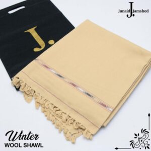 Traditional Pakistani J. wool shawl for winter season camel beige