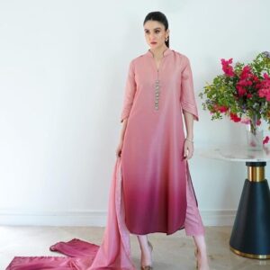 Silk tie and dye 3 piece suit perfect for evening dawats