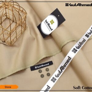 Beige Gul Ahmed Soft Cotton Unstitched Suit Luxury Wear for Men