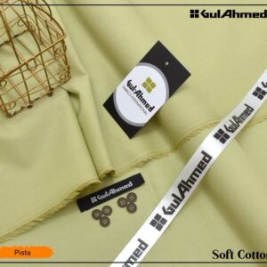 Bottle Green Gul Ahmed Mens Unstitched Suit Soft Cotton Edition