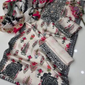 Premium Pakistani women's silk clothing 3 piece set