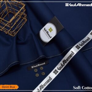 Navy Blue Gul Ahmed Soft Cotton Men Unstitched Suit Kameez Shop