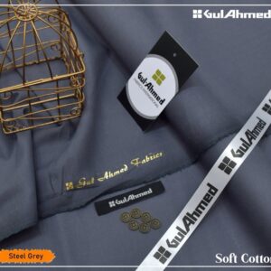  Soft Cotton Gul Ahmed Men Suit Unstitched Fabric