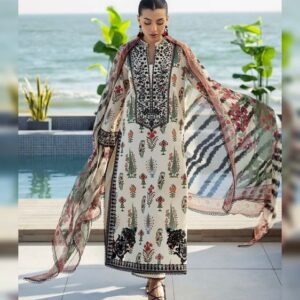 Shamooz silk unstitched dress material with dupatta