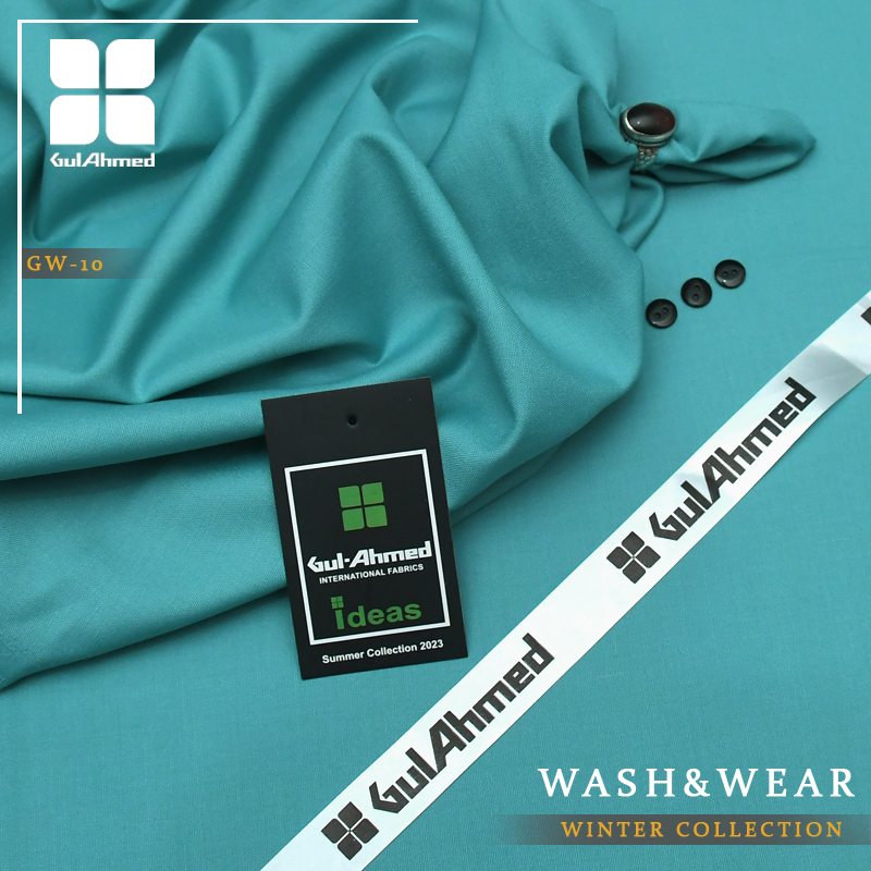 Winter menswear unstitched suit poly bag packing Gul Ahmed