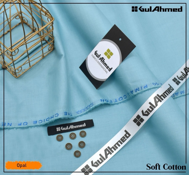 Gul Ahmed Soft Cotton Men Unstitched Suit Summer Wear