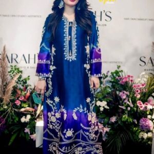 Shamooz silk unstitched shirt and dupatta for formal events